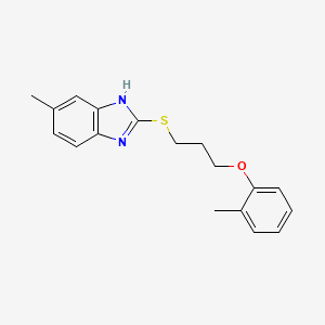 molecular formula C18H20N2OS B2469384 6-methyl-2-[3-(2-methylphenoxy)propylsulfanyl]-1H-benzimidazole CAS No. 637323-26-3