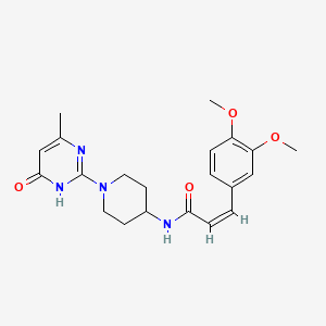 (Z)-3-(3,4-dimethoxyphenyl)-N-(1-(4-methyl-6-oxo-1,6-dihydropyrimidin-2-yl)piperidin-4-yl)acrylamide
