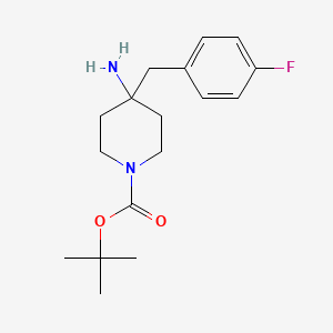 molecular formula C17H25FN2O2 B2469389 tert-Butyl 4-amino-4-(4-fluorobenzyl)piperidine-1-carboxylate CAS No. 894769-47-2
