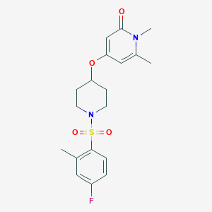 4-((1-((4-fluoro-2-methylphenyl)sulfonyl)piperidin-4-yl)oxy)-1,6-dimethylpyridin-2(1H)-one