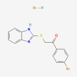 molecular formula C15H12Br2N2OS B2469399 2-((1H-benzo[d]imidazol-2-yl)thio)-1-(4-bromophenyl)ethanone hydrobromide CAS No. 37654-62-9