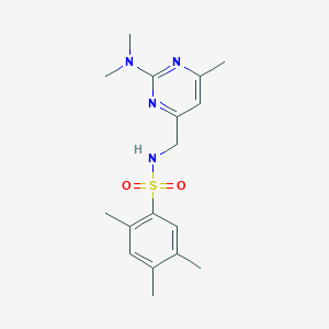molecular formula C17H24N4O2S B2469400 N-((2-(dimethylamino)-6-methylpyrimidin-4-yl)methyl)-2,4,5-trimethylbenzenesulfonamide CAS No. 1797224-62-4