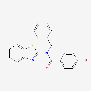 molecular formula C21H15FN2OS B2469409 N-(1,3-benzothiazol-2-yl)-N-benzyl-4-fluorobenzamide CAS No. 922698-18-8