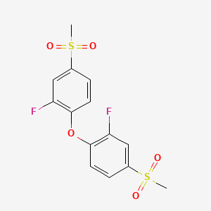 molecular formula C14H12F2O5S2 B2469410 2-氟-1-(2-氟-4-甲磺酰苯氧基)-4-甲磺酰苯 CAS No. 2055119-40-7
