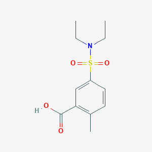 molecular formula C12H17NO4S B2469417 5-[(Diethylamino)sulfonyl]-2-methylbenzoic acid CAS No. 418775-65-2