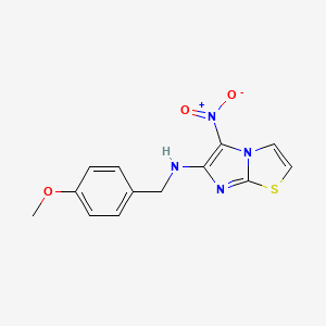 molecular formula C13H12N4O3S B2469420 N-(4-methoxybenzyl)-5-nitroimidazo[2,1-b][1,3]thiazol-6-amine CAS No. 339021-37-3