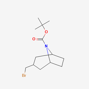 molecular formula C13H22BrNO2 B2469437 Tert-butyl 3-(bromomethyl)-8-azabicyclo[3.2.1]octane-8-carboxylate CAS No. 1305323-19-6