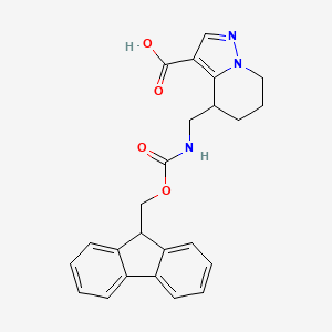 molecular formula C24H23N3O4 B2469439 4-[({[(9H-fluoren-9-yl)methoxy]carbonyl}amino)methyl]-4H,5H,6H,7H-pyrazolo[1,5-a]pyridine-3-carboxylic acid CAS No. 2138180-59-1
