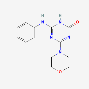 molecular formula C13H15N5O2 B2469453 4-(吗啉-4-基)-6-(苯胺基)-1,3,5-三嗪-2-醇 CAS No. 313519-69-6