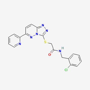 molecular formula C19H15ClN6OS B2469457 N-[(2-chlorophenyl)methyl]-2-[(6-pyridin-2-yl-[1,2,4]triazolo[4,3-b]pyridazin-3-yl)sulfanyl]acetamide CAS No. 891104-28-2