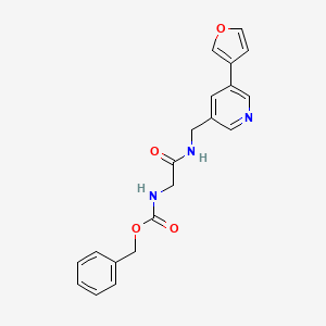 molecular formula C20H19N3O4 B2469459 苄基(2-(((5-(呋喃-3-基)吡啶-3-基)甲基)氨基)-2-氧代乙基)氨基甲酸酯 CAS No. 2034429-34-8