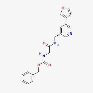 molecular formula C20H19N3O4 B2469459 ベンジル (2-(((5-(フラン-3-イル)ピリジン-3-イル)メチル)アミノ)-2-オキソエチル)カルバメート CAS No. 2034429-34-8