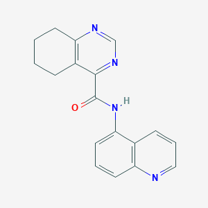 molecular formula C18H16N4O B2469461 N-Quinolin-5-yl-5,6,7,8-tetrahydroquinazoline-4-carboxamide CAS No. 2415570-15-7