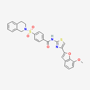 4-((3,4-dihydroisoquinolin-2(1H)-yl)sulfonyl)-N-(4-(7-methoxybenzofuran-2-yl)thiazol-2-yl)benzamide
