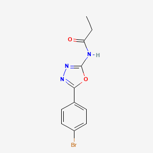 molecular formula C11H10BrN3O2 B2469464 N-(5-(4-bromophenyl)-1,3,4-oxadiazol-2-yl)propionamide CAS No. 897735-75-0