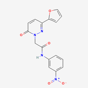 molecular formula C16H12N4O5 B2469469 2-[3-(furan-2-yl)-6-oxopyridazin-1-yl]-N-(3-nitrophenyl)acetamide CAS No. 899989-31-2