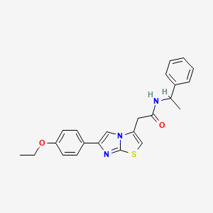 molecular formula C23H23N3O2S B2469470 2-(6-(4-乙氧基苯基)咪唑并[2,1-b]噻唑-3-基)-N-(1-苯乙基)乙酰胺 CAS No. 897462-80-5