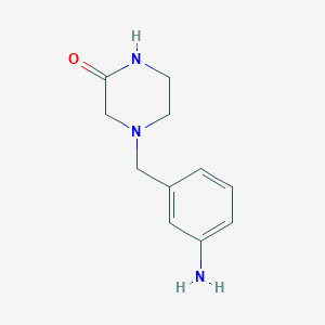 molecular formula C11H15N3O B2469475 4-[(3-Aminophenyl)methyl]piperazin-2-one CAS No. 1016734-75-0