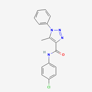molecular formula C16H13ClN4O B2469486 N-(4-chlorophenyl)-5-methyl-1-phenyl-1H-1,2,3-triazole-4-carboxamide CAS No. 866845-57-0