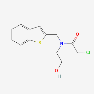 molecular formula C14H16ClNO2S B2469488 N-(1-Benzothiophen-2-ylmethyl)-2-chloro-N-(2-hydroxypropyl)acetamide CAS No. 2411266-04-9