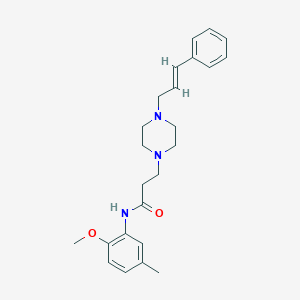 molecular formula C24H31N3O2 B246949 N-(2-Methoxy-5-methyl-phenyl)-3-[4-(3-phenyl-allyl)-piperazin-1-yl]-propionamide 