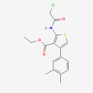 molecular formula C17H18ClNO3S B2469492 Ethyl 2-(2-chloroacetamido)-4-(3,4-dimethylphenyl)thiophene-3-carboxylate CAS No. 314244-95-6