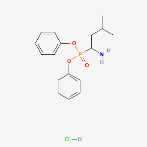 molecular formula C17H23ClNO3P B2469495 二苯基1-氨基-3-甲基丁基膦酸酯盐酸盐 CAS No. 1170612-38-0