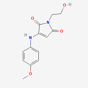 molecular formula C13H14N2O4 B2469505 1-(2-hydroxyethyl)-3-((4-methoxyphenyl)amino)-1H-pyrrole-2,5-dione CAS No. 920874-54-0