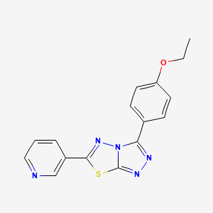 molecular formula C16H13N5OS B2469506 3-(4-Ethoxyphenyl)-6-pyridin-3-yl[1,2,4]triazolo[3,4-b][1,3,4]thiadiazole CAS No. 151297-81-3