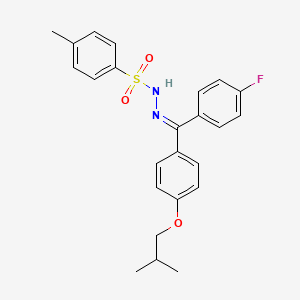 molecular formula C24H25FN2O3S B2469507 (Z)-N'-((4-fluorophenyl)(4-isobutoxyphenyl)methylene)-4-methylbenzenesulfonohydrazide CAS No. 392238-25-4