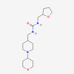 molecular formula C17H31N3O3 B2469509 1-((1-(四氢-2H-吡喃-4-基)哌啶-4-基)甲基)-3-((四氢呋喃-2-基)甲基)脲 CAS No. 2034342-73-7