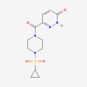 molecular formula C12H16N4O4S B2469510 6-(4-(cyclopropylsulfonyl)piperazine-1-carbonyl)pyridazin-3(2H)-one CAS No. 1219914-20-1