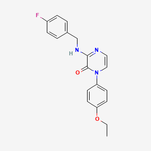 molecular formula C19H18FN3O2 B2469511 1-(4-ethoxyphenyl)-3-[(4-fluorobenzyl)amino]pyrazin-2(1H)-one CAS No. 899726-24-0