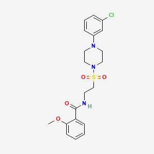 molecular formula C20H24ClN3O4S B2469518 N-(2-((4-(3-氯苯基)哌嗪-1-基)磺酰基)乙基)-2-甲氧基苯甲酰胺 CAS No. 897612-93-0