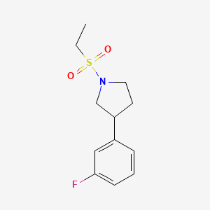 molecular formula C12H16FNO2S B2469524 1-(乙磺酰基)-3-(3-氟苯基)吡咯烷 CAS No. 2034554-65-7