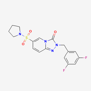 molecular formula C17H16F2N4O3S B2469528 2-(3,5-difluorobenzyl)-6-(pyrrolidin-1-ylsulfonyl)[1,2,4]triazolo[4,3-a]pyridin-3(2H)-one CAS No. 1251602-80-8