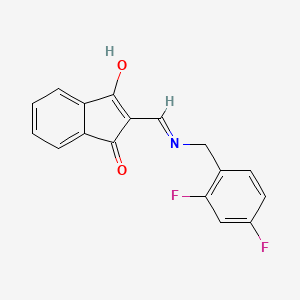 molecular formula C17H11F2NO2 B2469531 2-((((2,4-二氟苯基)甲基)氨基)亚甲基)茚满-1,3-二酮 CAS No. 1023514-69-3