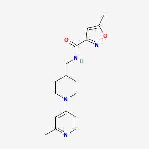 molecular formula C17H22N4O2 B2469540 5-甲基-N-((1-(2-甲基吡啶-4-基)哌啶-4-基)甲基)异噁唑-3-甲酰胺 CAS No. 2034240-87-2