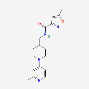 molecular formula C17H22N4O2 B2469540 5-méthyl-N-((1-(2-méthylpyridin-4-yl)pipéridin-4-yl)méthyl)isoxazole-3-carboxamide CAS No. 2034240-87-2