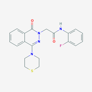 molecular formula C20H19FN4O2S B2469541 N-butyl-5-{[(4-chlorophenyl)sulfonyl]amino}-2-piperazin-1-ylnicotinamide CAS No. 1251551-96-8