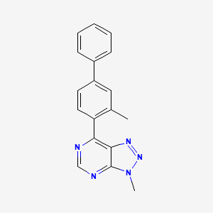molecular formula C18H15N5 B2469544 3-甲基-7-(2-甲基-4-苯基苯基)三唑并[4,5-d]嘧啶 CAS No. 2416231-27-9
