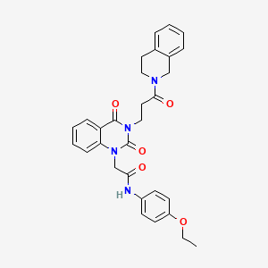 molecular formula C30H30N4O5 B2469546 2-(3-(3-(3,4-dihydroisoquinolin-2(1H)-yl)-3-oxopropyl)-2,4-dioxo-3,4-dihydroquinazolin-1(2H)-yl)-N-(4-ethoxyphenyl)acetamide CAS No. 899938-96-6
