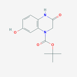 molecular formula C13H16N2O4 B2469553 tert-Butyl 7-hydroxy-3-oxo-3,4-dihydroquinoxaline-1(2H)-carboxylate CAS No. 1824074-89-6
