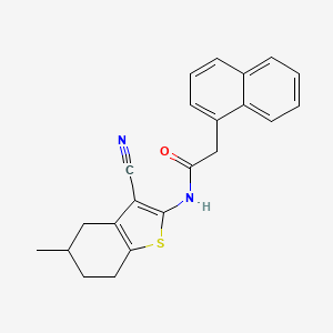 molecular formula C22H20N2OS B2469555 N-(3-cyano-5-methyl-4,5,6,7-tetrahydrobenzo[b]thiophen-2-yl)-2-(naphthalen-1-yl)acetamide CAS No. 330676-87-4