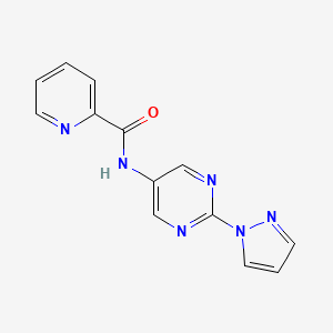 molecular formula C13H10N6O B2469557 N-(2-(1H-pyrazol-1-yl)pyrimidin-5-yl)picolinamide CAS No. 1421473-24-6