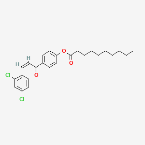 molecular formula C25H28Cl2O3 B2469558 4-[3-(2,4-二氯苯基)丙烯酰基]苯基癸酸酯 CAS No. 306730-19-8