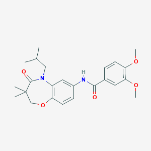 molecular formula C24H30N2O5 B2469559 N-(5-异丁基-3,3-二甲基-4-氧代-2,3,4,5-四氢苯并[b][1,4]恶嗪-7-基)-3,4-二甲氧基苯甲酰胺 CAS No. 921566-31-6