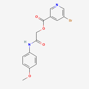 molecular formula C15H13BrN2O4 B2469561 [2-(4-Methoxyanilino)-2-oxoethyl] 5-bromopyridine-3-carboxylate CAS No. 380553-51-5