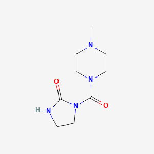 molecular formula C9H16N4O2 B2469562 1-(4-Methylpiperazine-1-carbonyl)imidazolidin-2-one CAS No. 483291-37-8