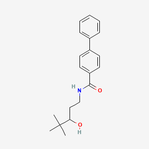 molecular formula C20H25NO2 B2469565 N-(3-hydroxy-4,4-dimethylpentyl)-[1,1'-biphenyl]-4-carboxamide CAS No. 1396885-94-1